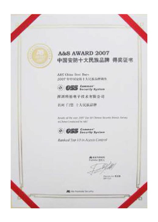 荣誉证书2007